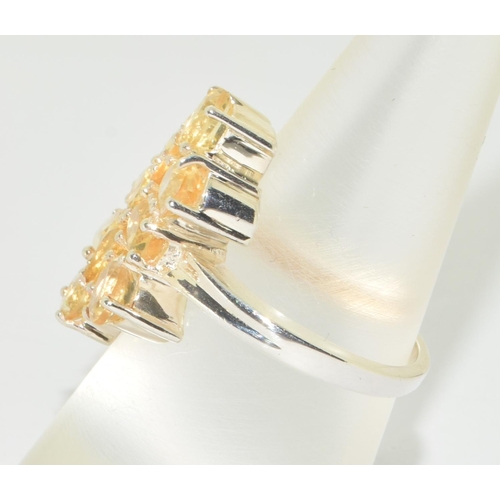 269 - Modernist golden Citrine 925 silver ring size N