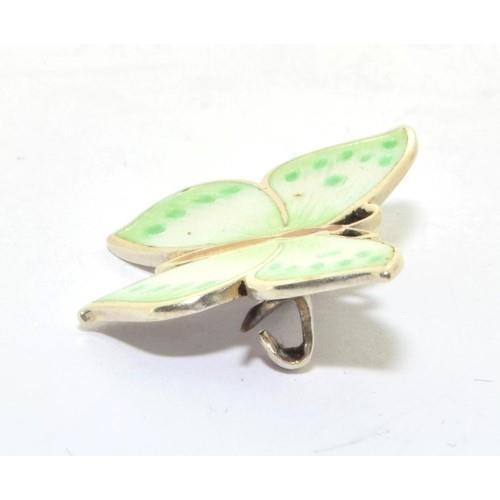 179 - Silver Art Nouveau enamelled butterfly brooch