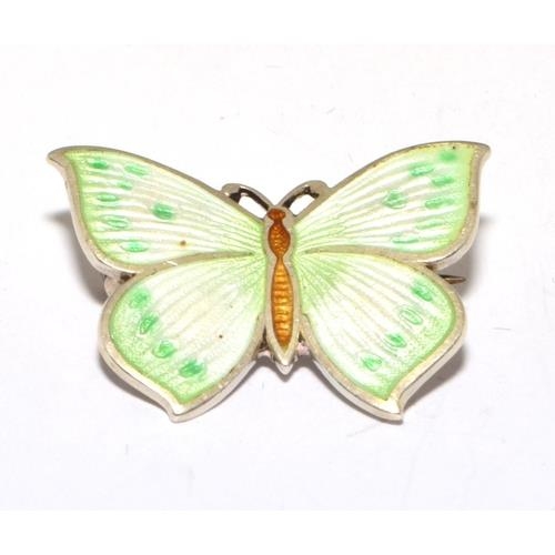 179 - Silver Art Nouveau enamelled butterfly brooch