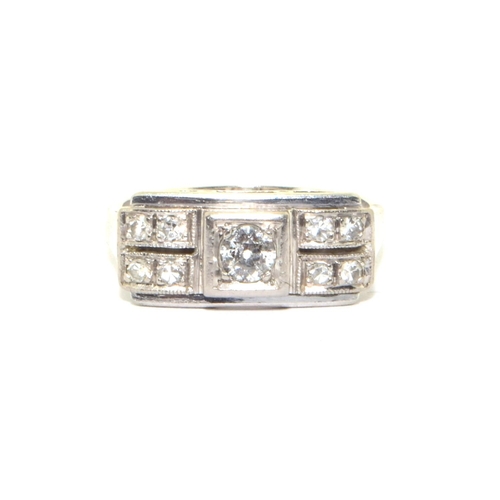 266 - 18ct white gold ladies art Deco Diamond ring of approx 0.50ct size K