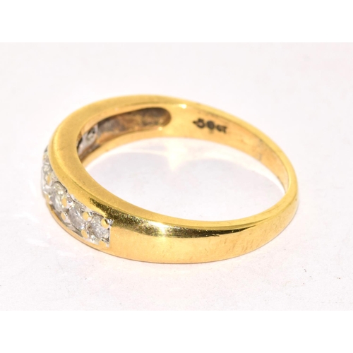 346 - 18ct gold ladies Diamond 7 stone 1/2 eternity ring set with brilliant cut diamonds hall marked in ri... 