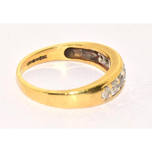 346 - 18ct gold ladies Diamond 7 stone 1/2 eternity ring set with brilliant cut diamonds hall marked in ri... 