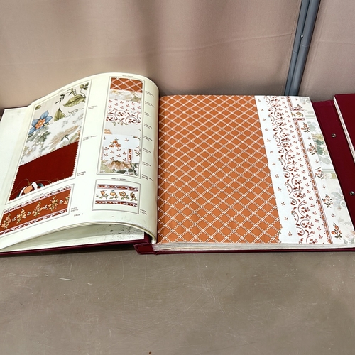 300 - Large Vintage John Wilman wallpaper and Fabric Salesman's sample book featuring floral and geometric... 