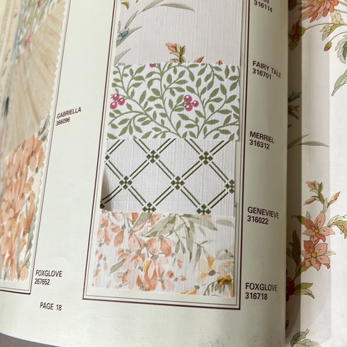 300 - Large Vintage John Wilman wallpaper and Fabric Salesman's sample book featuring floral and geometric... 