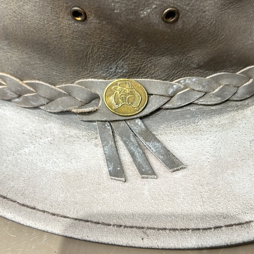 284 - Barmah Australia leather bush hats, featuring braided band. Size L