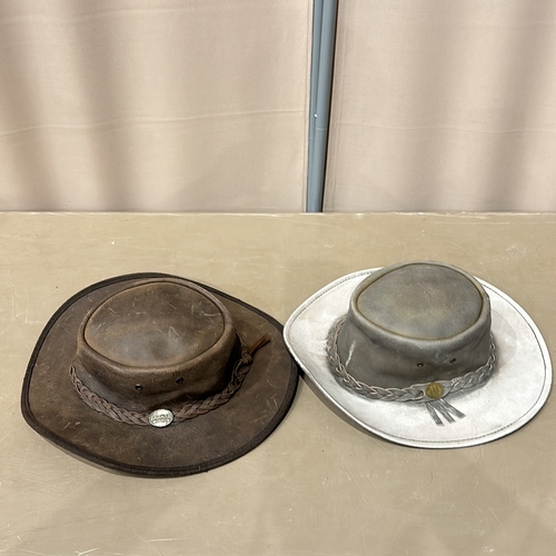 284 - Barmah Australia leather bush hats, featuring braided band. Size L