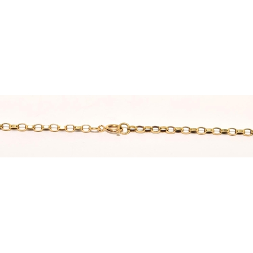 103 - 9ct gold belcher neck chain 9.1g 54cm long 