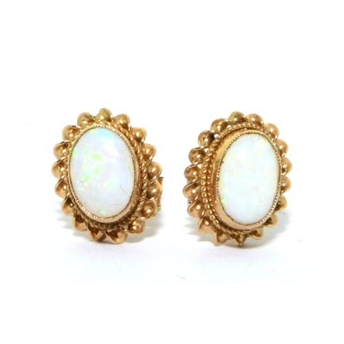 33 - 9ct gold Opal stud earrings