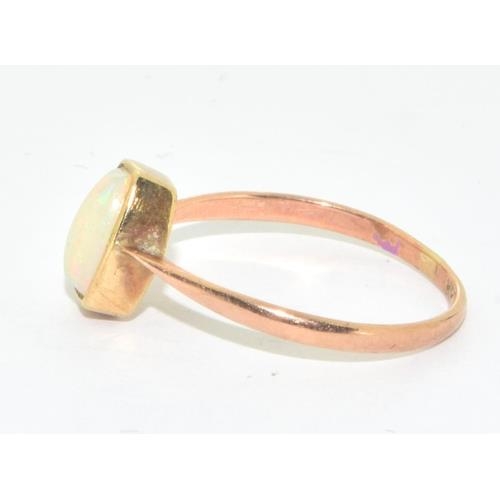 148 - 9ct gold ladies Opal oblong shape single stone ring size N