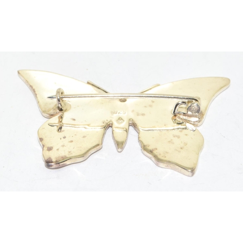 204 - Silver and enamel butterfly brooch