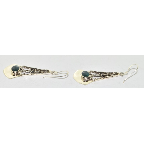 203 - Pair silver drop earrings