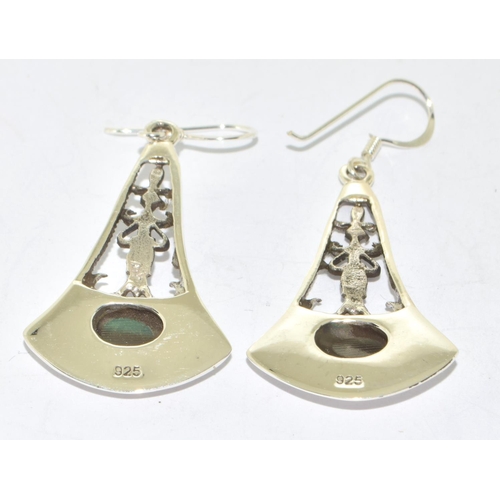 203 - Pair silver drop earrings