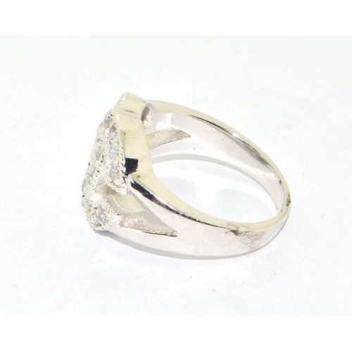 314 - Silver CZ designer style ring size