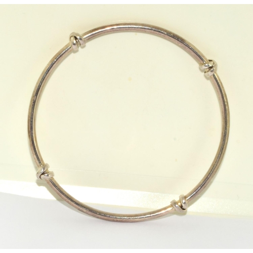 163 - 925 silver solid not cuff bangle 7cm diameter 17grm 