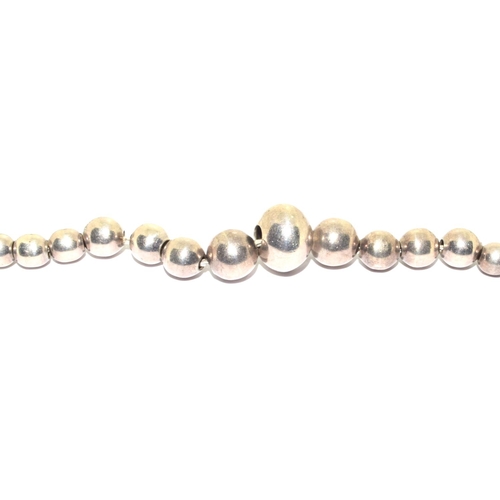 188 - 925 silver graduating  ball necklace 40cm long 38grm