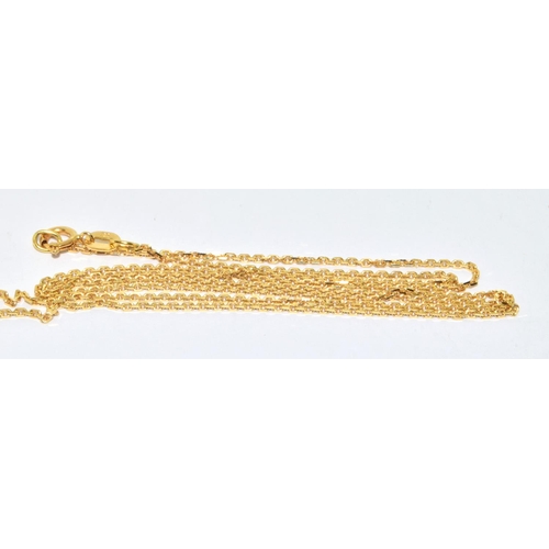 233 - 18ct gold Diamond solitaire pendant necklace of approx 15 points set on a 46cm long chain 