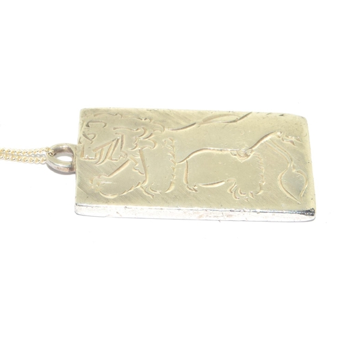 362 - Silver fully hall marked Ingot and chain 