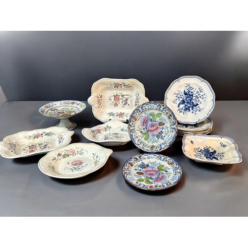 325 - A collection of 19th century English ceramics.Including Booths 'Pine Cone' pattern plates & dish... 