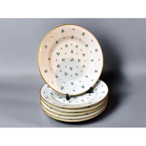 326 - A collection of 19th century 'Angouleme Sprig' pattern porcelain.Including French & Derby exampl... 