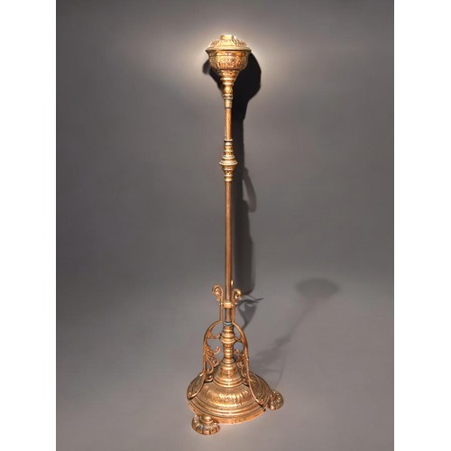 271 - A 19th century Hinks & sons copper standard oil lamp.Height - 155cm