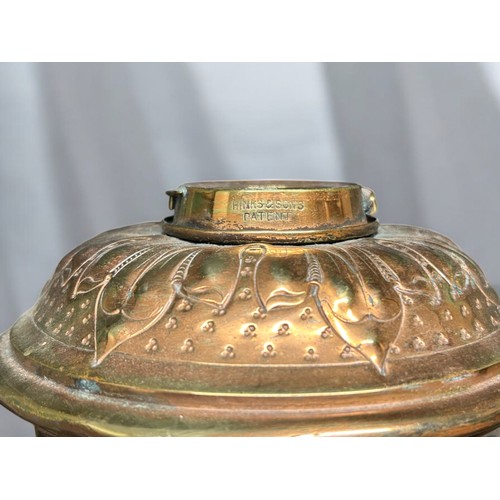 271 - A 19th century Hinks & sons copper standard oil lamp.Height - 155cm