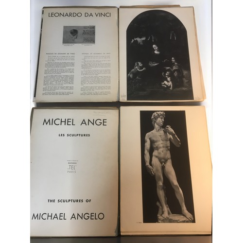 275 - 1934 & 1935 Leonardo da Vinci Paintings and Sketches and Michael Angelo Sculptures. Both Printed... 