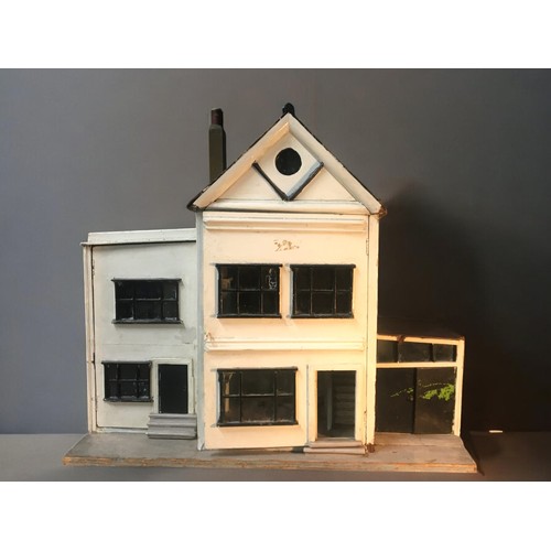 403 - Early 20th Century Scratch Built Dolls House - circa 1930-40.H 70cmW 80cmD 45cm