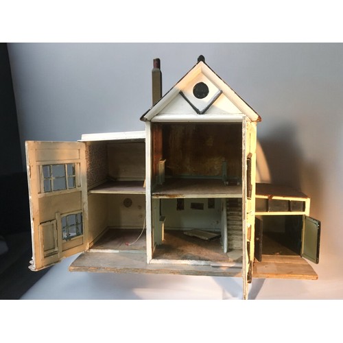 403 - Early 20th Century Scratch Built Dolls House - circa 1930-40.H 70cmW 80cmD 45cm