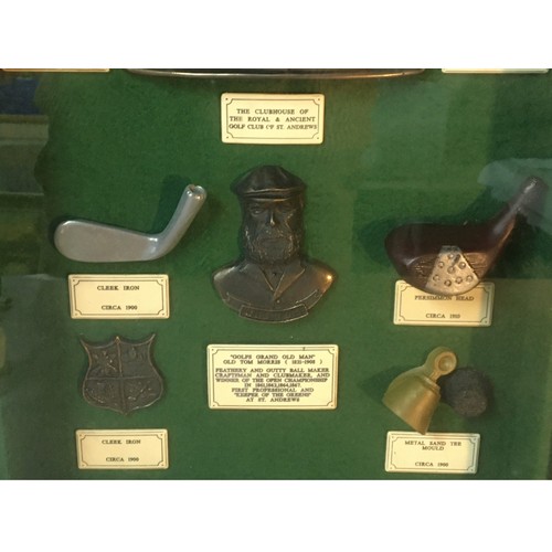 37 - Golfing interest - Framed St Andrews the Home of Golf Antiquarian Style Display.