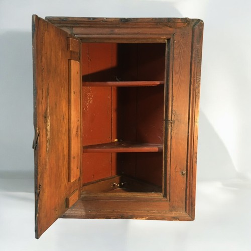 414 - Early 19th Century Diminutive Rustic Hanging Corner Unit (Cottage Chic) with Wrought Iron Fixings.H ... 