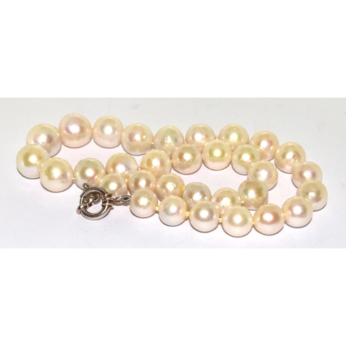 380 - Real large 12mm to 15mm cultured Pearl necklace 