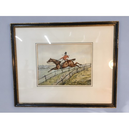 342 - 19th Century Hand tinted Framed and Glazed Hunting Prints x 4 in the Style of Henry Alkin.All framed... 