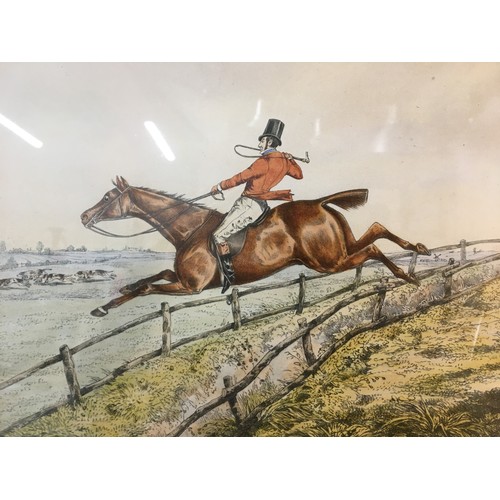 342 - 19th Century Hand tinted Framed and Glazed Hunting Prints x 4 in the Style of Henry Alkin.All framed... 