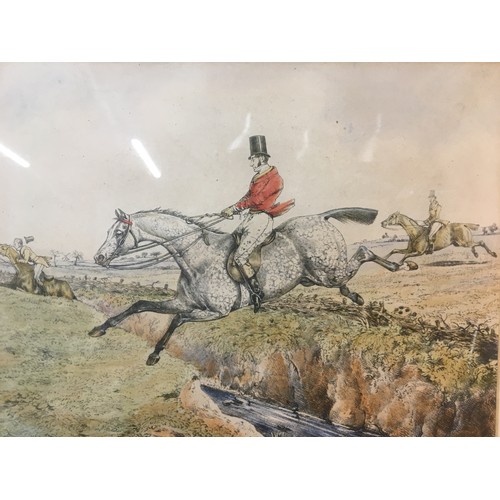 342 - 19th Century Hand tinted Framed and Glazed Hunting Prints x 4 in the Style of Henry Alkin.All framed... 