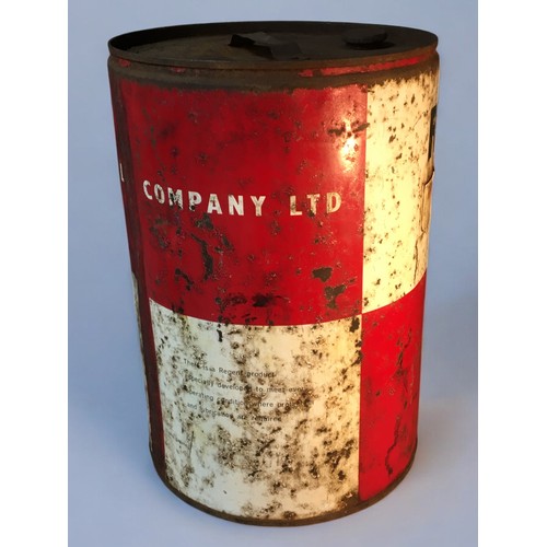 421 - Automobilia - Vintage Regent Oil Company RPM Delo Supercharged 2-3020l Oil Drum with original Brass ... 