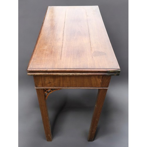 401 - Circa 1910 Mahogany and Oak Folding Card Table, Revealing Green Baize Playing Surface and Carved Det... 