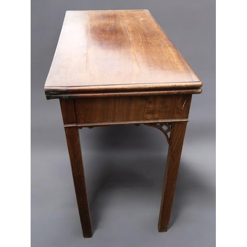 401 - Circa 1910 Mahogany and Oak Folding Card Table, Revealing Green Baize Playing Surface and Carved Det... 