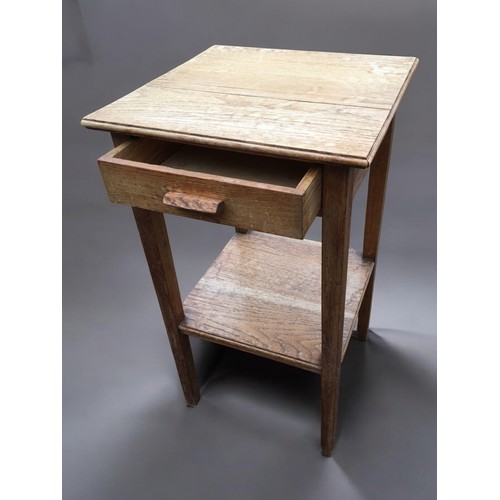 399 - 1940's Oak Utilitarian Side tables x 2 one hand made by John Bloore.