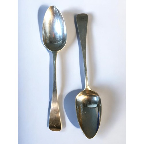 184 - Peter and Anne Bateman Georgian Silver Hallmarked Serving Spoons London 1796. 130g.