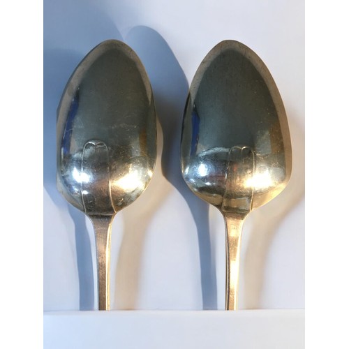 184 - Peter and Anne Bateman Georgian Silver Hallmarked Serving Spoons London 1796. 130g.