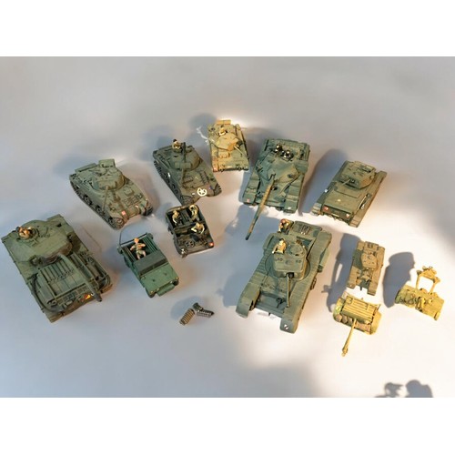 95 - Collection of Model Military tanks and Equipments all hand assembled and Decorated.