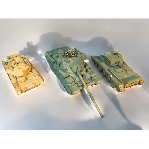 95 - Collection of Model Military tanks and Equipments all hand assembled and Decorated.