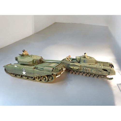 95 - Collection of Model Military tanks and Equipments all hand assembled and Decorated.