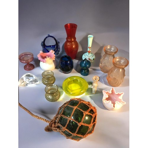 94 - Uranium Glass and other Art Deco and Later Glass to include Glass Witches/Fishermans Ball. Some love... 