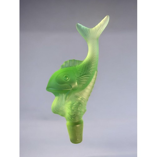 93 - Uranium Glass items and an Art Deco Josef Inwald Dolphin. Largest 16cm x 19cm 3 x Jugs and a Vase.