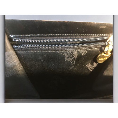 84 - Moschino Gloss Black Clutch/Hand Bag and 2 other Vintage Clutch/Hand Bags one in Snake skin the othe... 