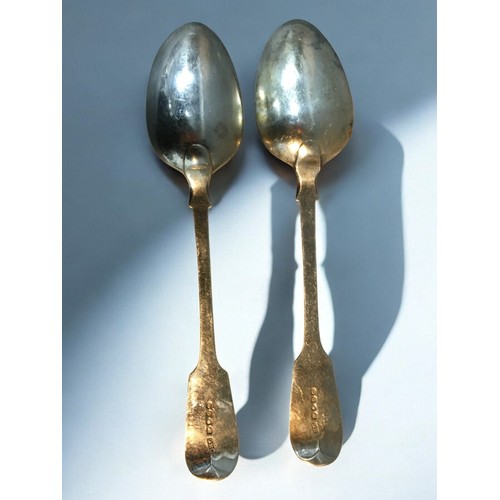 173 - Georgian Serving Spoons Fully Hallmarked For London 1756, Makers Mark M C (Mary Chawner?) 155g.Toget... 