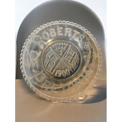 44 - Late Victorian Baden Powell Mafeking and a Roberts Pretoria Commemorative Glass Plates dated 1900, a... 