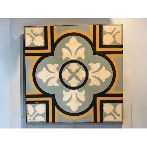 45 - Victorian Dr Christopher Dresser style Encaustic Tiles x 2.