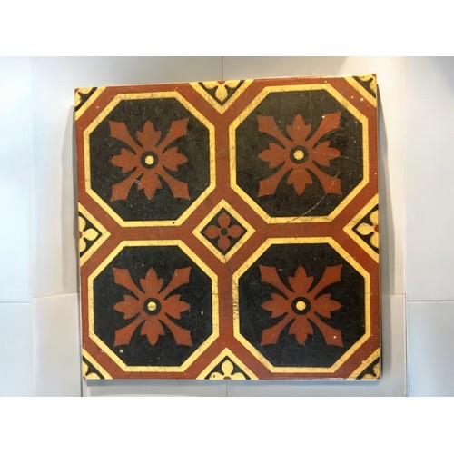 45 - Victorian Dr Christopher Dresser style Encaustic Tiles x 2.